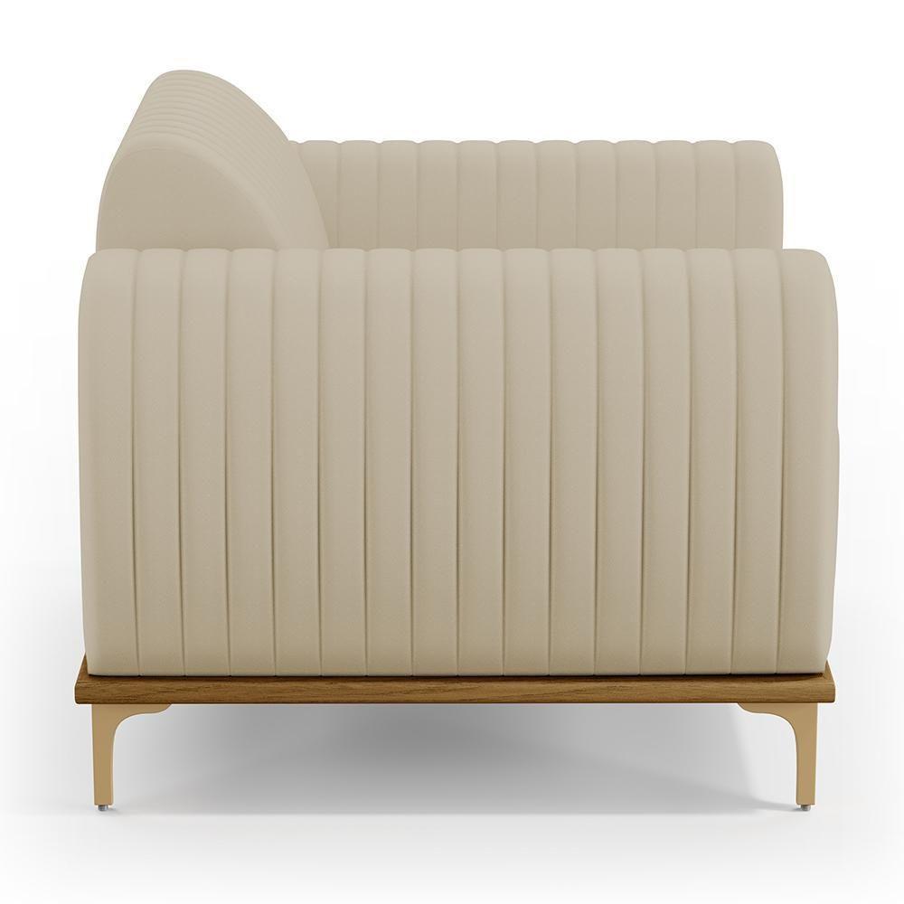 Kit 02 Poltronas Com Pés D'Ouro Molino D02 Corano Bege C-26 - 3