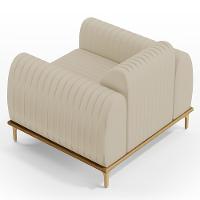 Kit 02 Poltronas Com Pés D'Ouro Molino D02 Corano Bege C-26 - 2