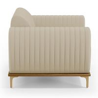 Kit 02 Poltronas Com Pés D'Ouro Molino D02 Corano Bege C-26 - 3