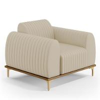 Kit 02 Poltronas Com Pés D'Ouro Molino D02 Corano Bege C-26 - 7