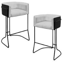 Kit 02 Banquetas Preto Betina D02 Cinza D-315 Preto B-97 - 1