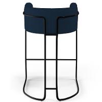 Kit 04 Banquetas Fixa Preto Veludo Azul Oxford C-304 - 3