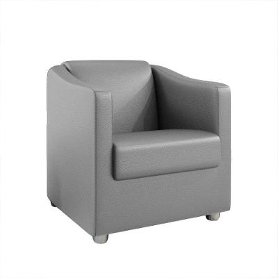 Poltrona Decorativa Ana Corano Pés Cromado Cor Cinza
