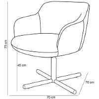 Kit 02 Poltronas Giratória Base X Linho Bege Corano Preto