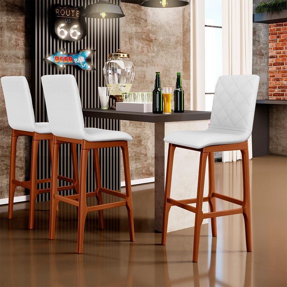 Banqueta Alta Cozinha De Jantar Fixa Zoe B04 Facto Branco - 8