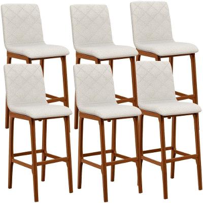 Kit 04 Banquetas Altas Cozinha Zoe B04 Champagne