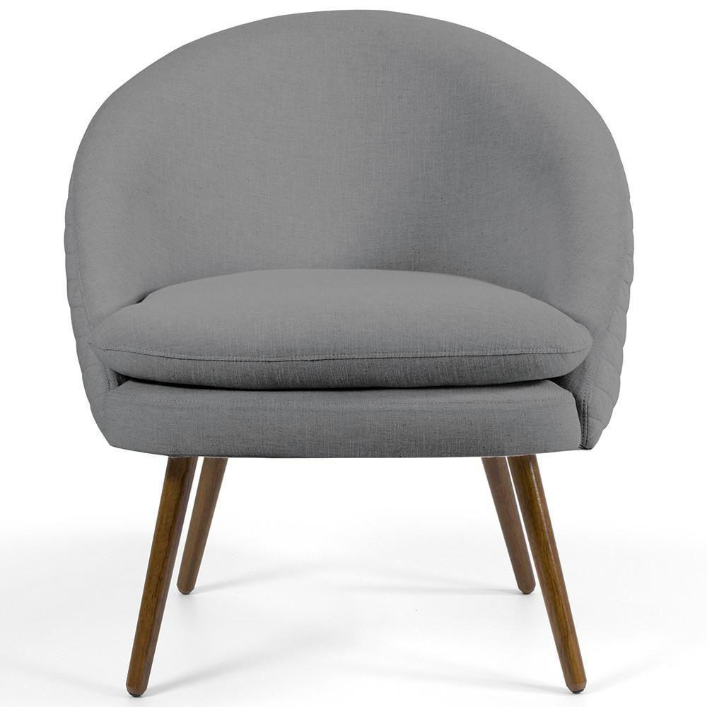 Kit 02 Poltronas Fixa Pés Palito Tressê Linho Cinza C-416 - 5