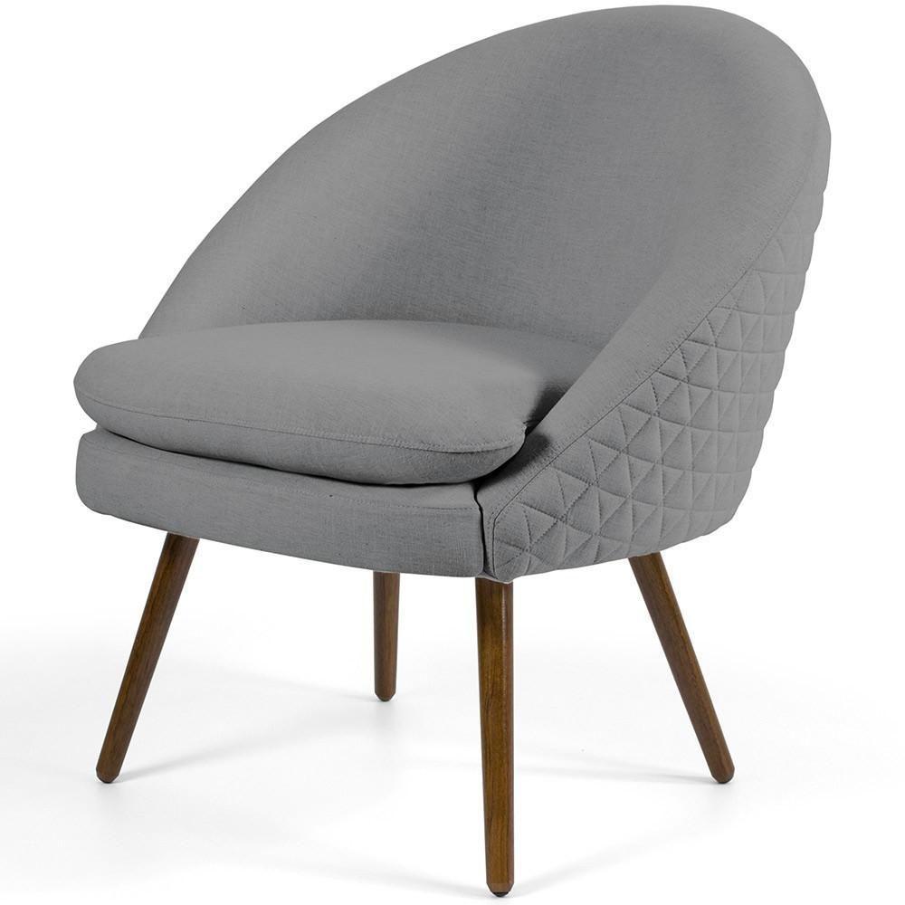 Kit 02 Poltronas Fixa Pés Palito Tressê Linho Cinza C-416 - 6