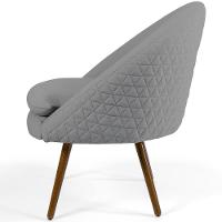 Kit 02 Poltronas Fixa Pés Palito Tressê Linho Cinza C-416