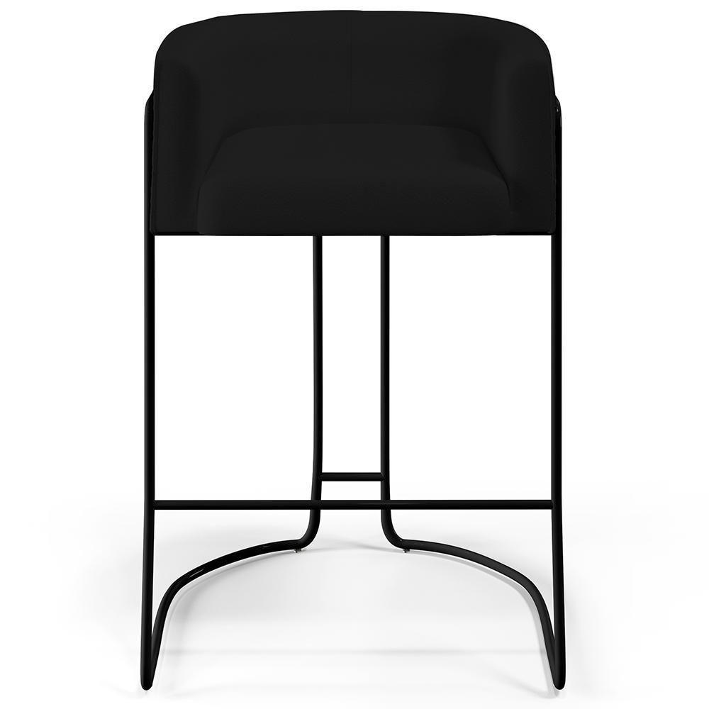 Banqueta Fixa Base De Aço Preto Betina D02 Preto B-97 - 6