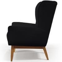 Poltrona Fixa Base De Madeira Milena D02 Veludo Preto C-300 - 3