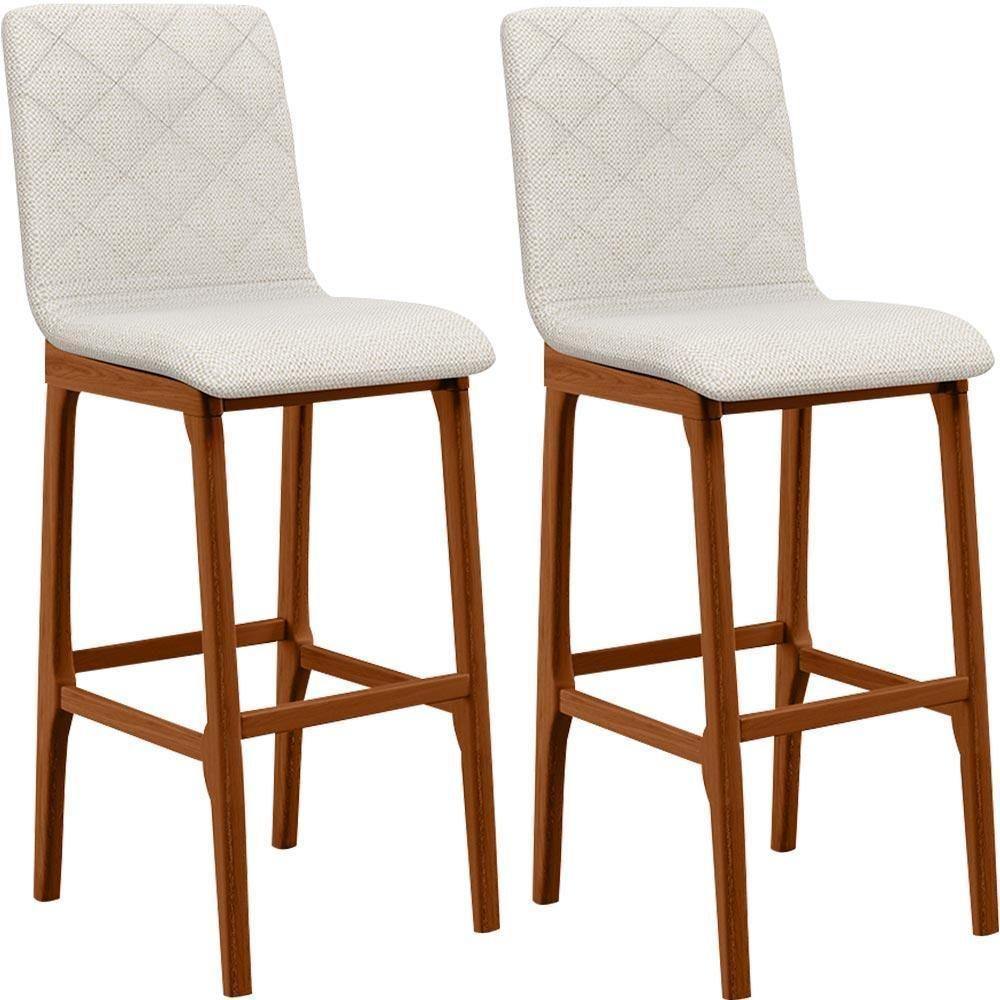 Kit 02 Banquetas Altas Cozinha Zoe B04 Champagne - 1