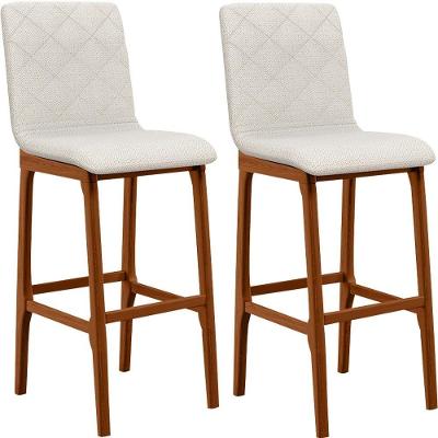 Kit 02 Banquetas Altas Cozinha Zoe B04 Champagne