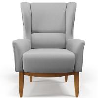 Poltrona Fixa Base De Madeira Milena D02 Linho Cinza D-315 - 6