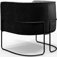 Poltrona Fixa Base Aço Preto Pied Poule Corano Preto - 3