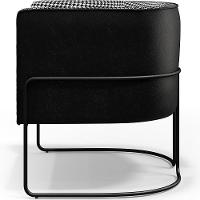 Poltrona Fixa Base Aço Preto Pied Poule Corano Preto - 5