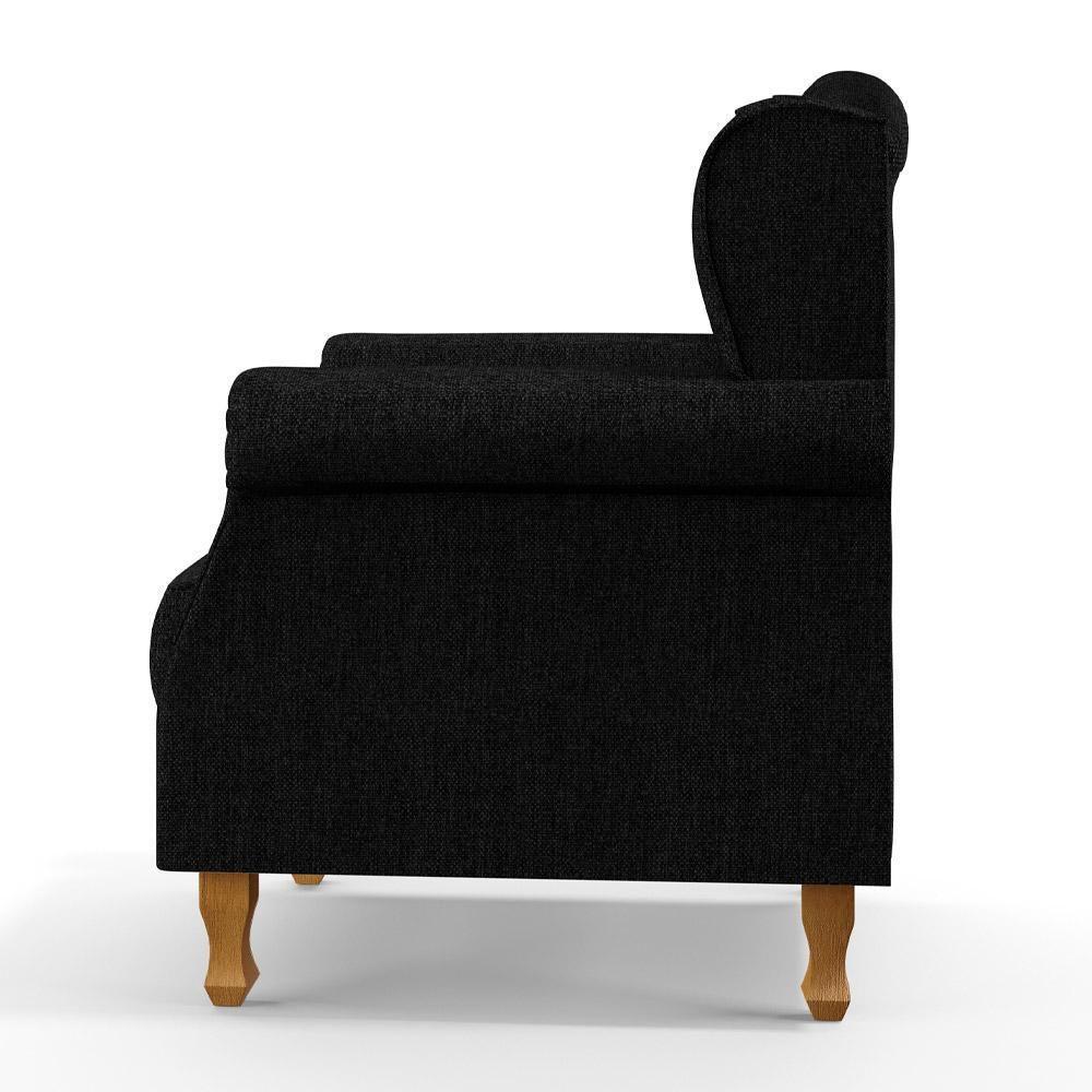 Kit 02 Poltronas Para Sala De Estar Yara P02 Linho Chumbo - 3