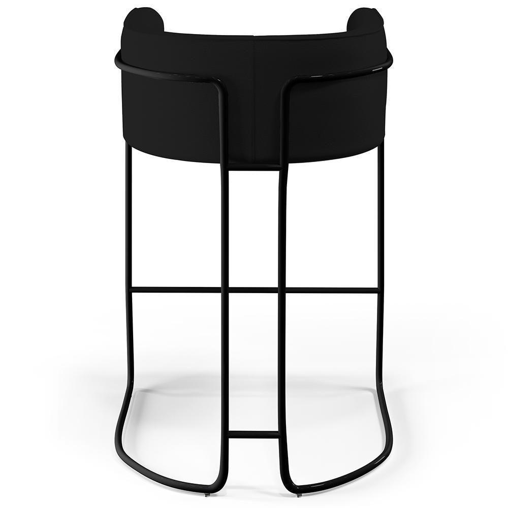 Kit 02 Banquetas Fixa Preto Corano Preto - 2