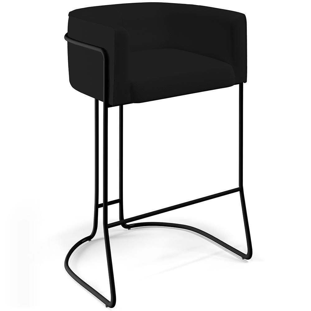 Kit 02 Banquetas Fixa Preto Corano Preto - 7