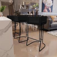 Kit 02 Banquetas Fixa Preto Corano Preto - 8