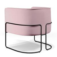 Poltrona Fixa Base De Aço Preto Betina D02 Veludo Rosê C-305 - 2