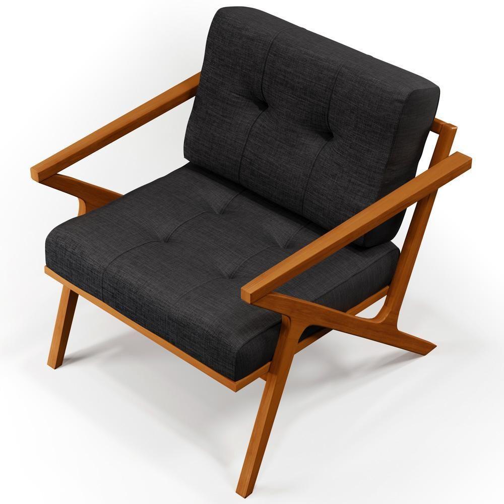 Kit 02 Poltronas Com Cintas De Corano Laís B04 Linho Chumbo - 3