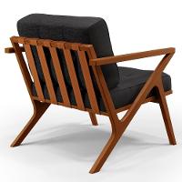 Kit 02 Poltronas Com Cintas De Corano Laís B04 Linho Chumbo - 2