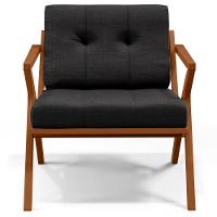 Kit 02 Poltronas Com Cintas De Corano Laís B04 Linho Chumbo - 5