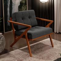 Kit 02 Poltronas Com Cintas De Corano Laís B04 Linho Chumbo - 9