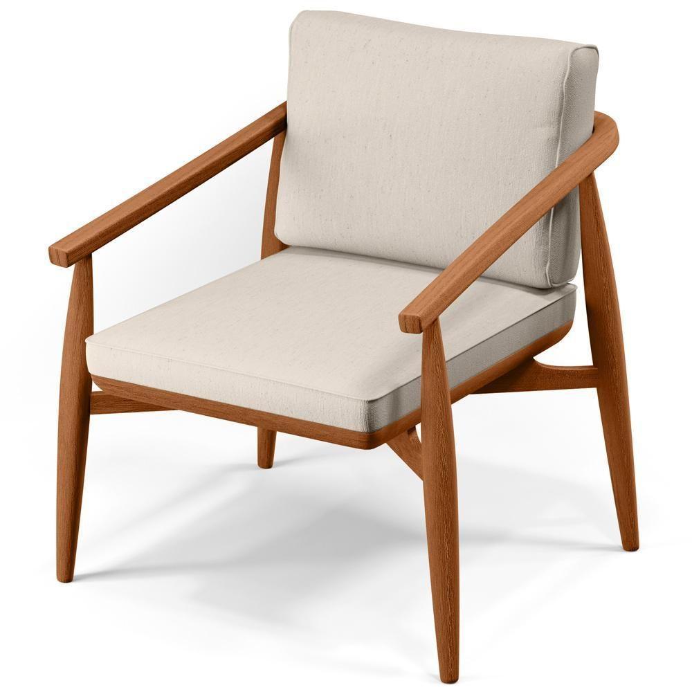 Kit 02 Poltronas Com Cintas De Corano Lavínia B04 Linho Cru - 4