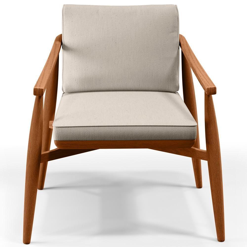 Kit 02 Poltronas Com Cintas De Corano Lavínia B04 Linho Cru - 7