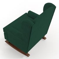 Kit 02 Poltronas Malu Base De Madeira P02 Suede Verde Musgo - 2