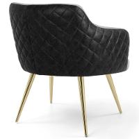 Kit 02 Poltronas D'Ouro Linho Cinza D-315 Corano Preto