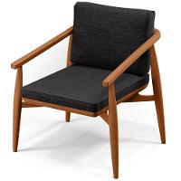 Kit 02 Poltronas Com Cintas De Corano Linho Chumbo