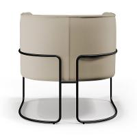 Poltrona Fixa Base De Aço Preto Betina D02 Corano Bege C-26