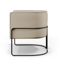 Poltrona Fixa Base De Aço Preto Betina D02 Corano Bege C-26 - 5