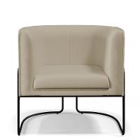 Poltrona Fixa Base De Aço Preto Betina D02 Corano Bege C-26 - 8