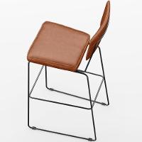 Kit 02 Banquetas Altas Base Em Aço Fixa Camel - 3