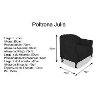 Poltrona Julia A02 Suede Doce Sonho Móveis Cor Preto - 3