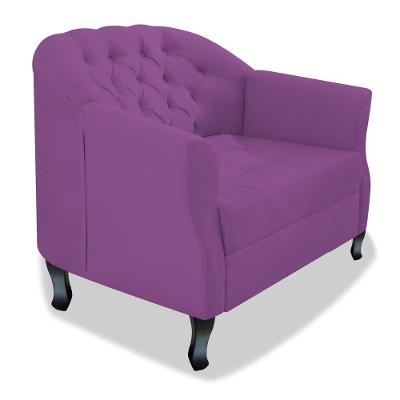 Poltrona Julia A02 Suede Doce Sonho Móveis Cor Roxo