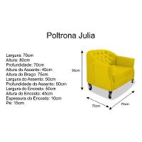 Kit 02 Poltrona Julia A02 Suede Doce Sonho Móveis Amarelo