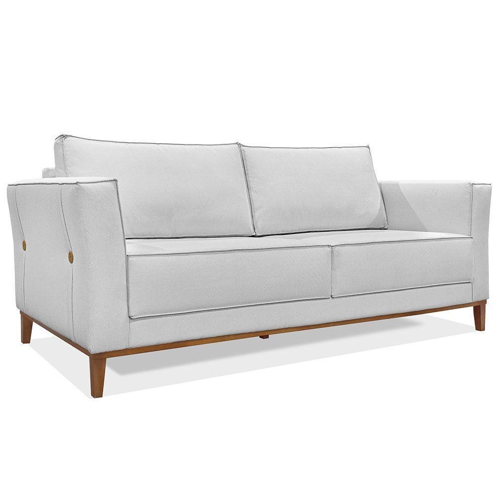 Kit 2 Poltronas e Sofá Living 2 Lugares 1,90m Vega Linho Cas - 5