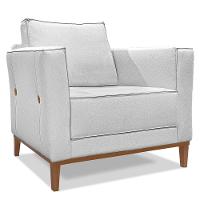 Kit 2 Poltronas e Sofá Living 2 Lugares 1,90m Vega Linho Cas - 2