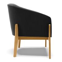 Kit 02 Poltronas Base Madeira Castanho Cor Preto - 6