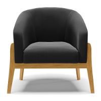 Kit 02 Poltronas Base Madeira Castanho Cor Preto - 7