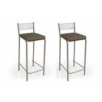 Kit 2 Banqueta de Cozinha Gênova 2B705NK  2 Un Níquel/Marrom - Kappesberg - 1