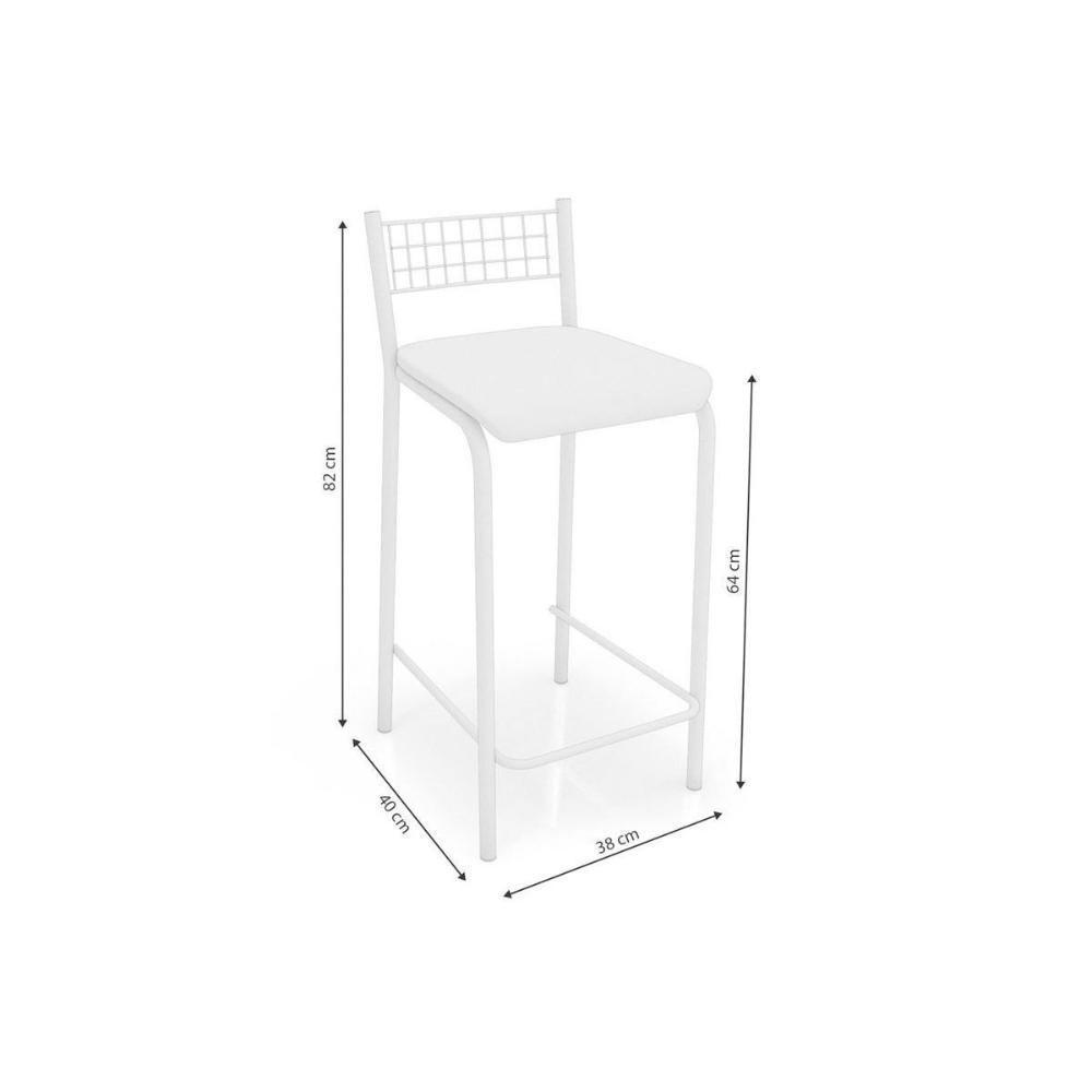 Kit 4 Banquetas Sala Jantar Gênova 1B705CR 4 Un Cromado/Courano Marrom - Kappesberg - 5