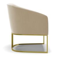 Kit 02 Poltronas Stella Suede Base Metálica Industrial Dourado - D'rossi Cor Marrom Rato - 6