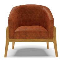 Kit 01 Poltrona E 01 Puff Nozes Base Madeira Castanho - 7