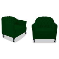 Kit 02 Poltrona Julia A02 Suede - Adj Decor Cor Verde - 1
